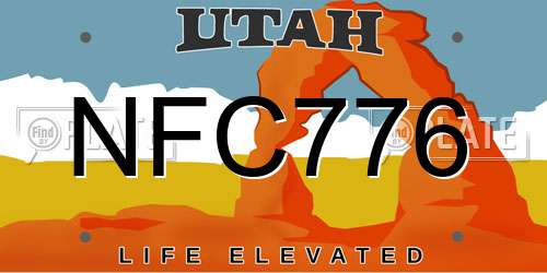 NFC776 Utah License Plate