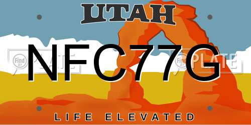 NFC77G Utah License Plate