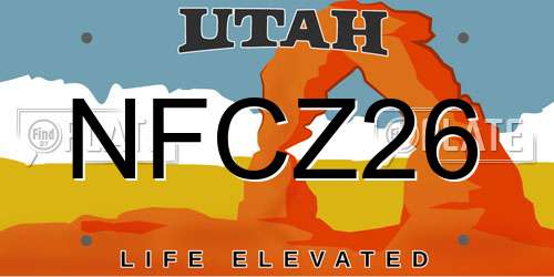 NFCZ26 Utah License Plate