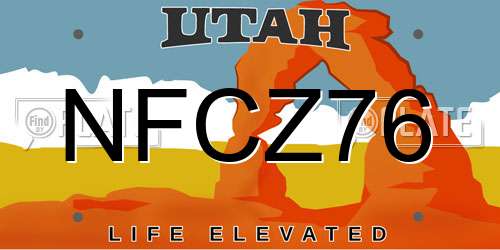 NFCZ76 Utah License Plate