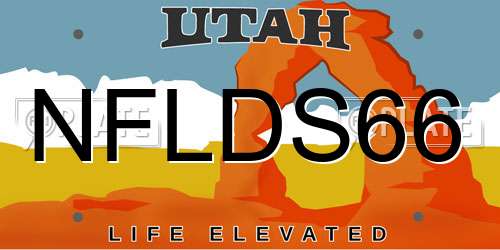 NFLDS66 Utah License Plate