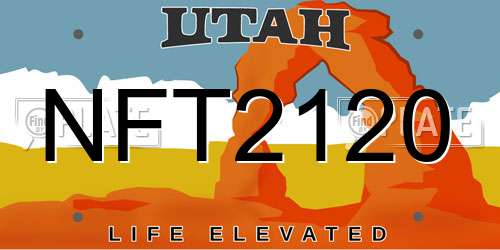NFT2120 Utah License Plate