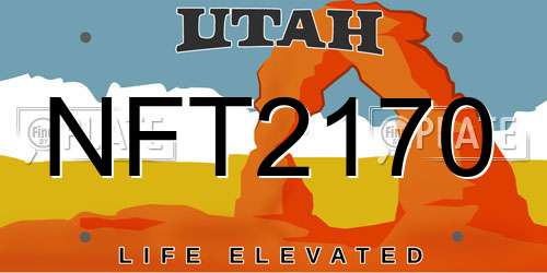 NFT2170 Utah License Plate