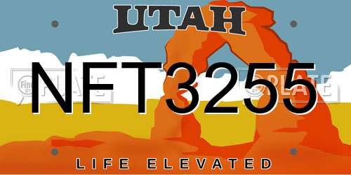 NFT3255 Utah License Plate