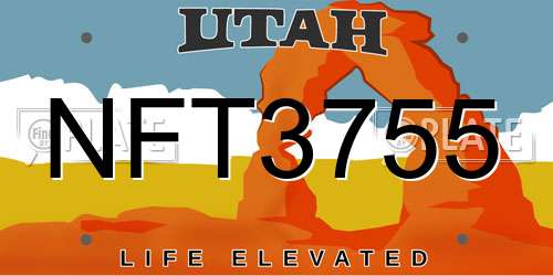 NFT3755 Utah License Plate