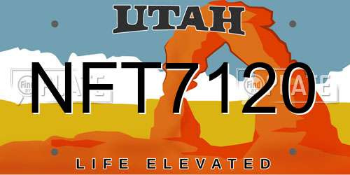 NFT7120 Utah License Plate
