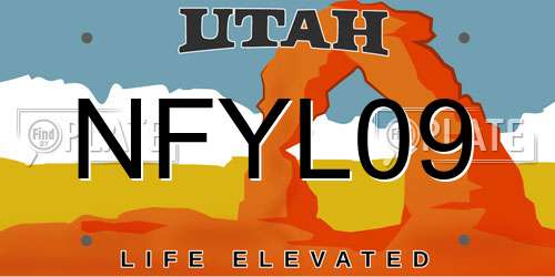 NFYL09 Utah License Plate