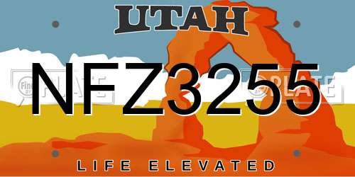 NFZ3255 Utah License Plate