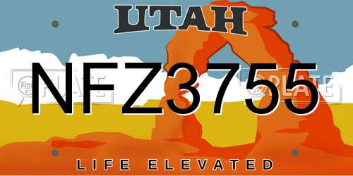 NFZ3755 Utah License Plate