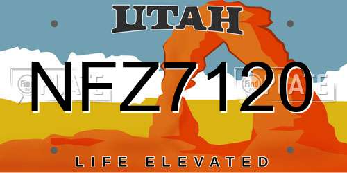 NFZ7120 Utah License Plate