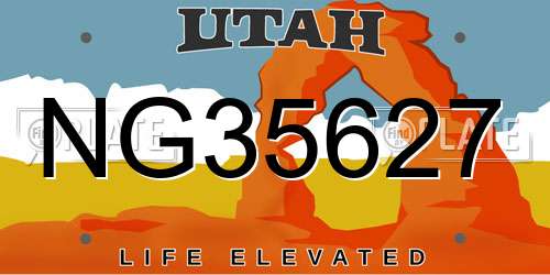 NG35627 Utah License Plate
