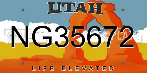 NG35672 Utah License Plate
