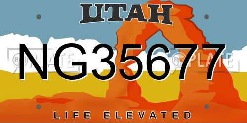 NG35677 Utah License Plate