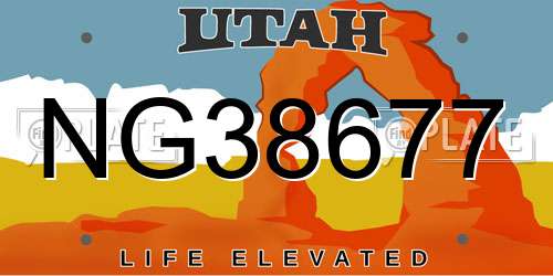 NG38677 Utah License Plate
