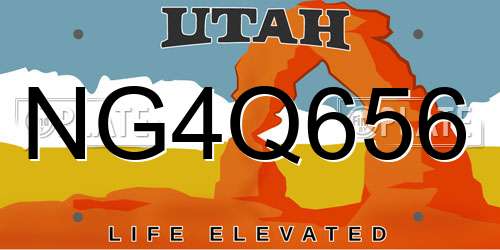 NG4Q656 Utah License Plate