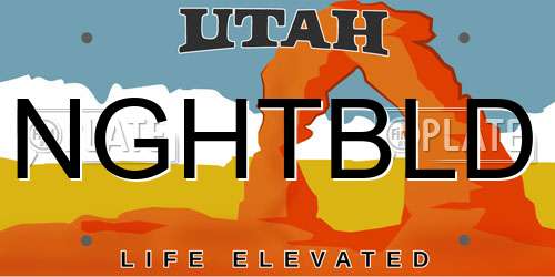 NGHTBLD Utah License Plate