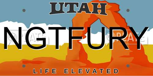 NGTFURY Utah License Plate