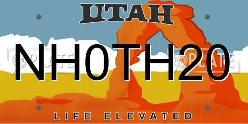 NH0TH20 Utah License Plate