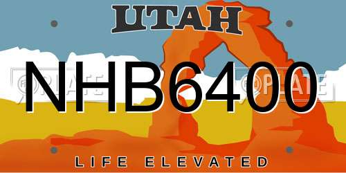 NHB6400 Utah License Plate