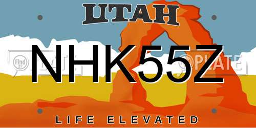 NHK55Z Utah License Plate
