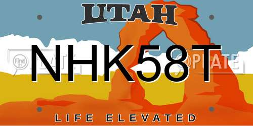 NHK58T Utah License Plate