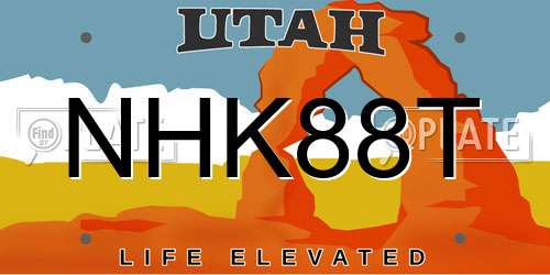 NHK88T Utah License Plate