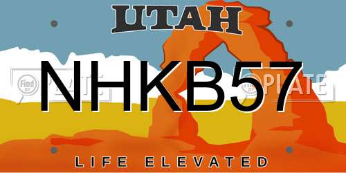 NHKB57 Utah License Plate
