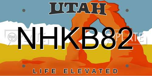 NHKB82 Utah License Plate