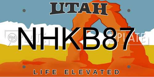 NHKB87 Utah License Plate