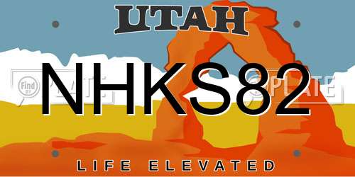 NHKS82 Utah License Plate