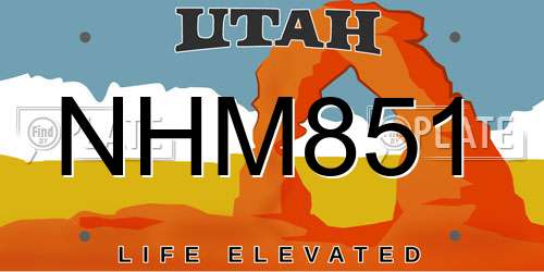 NHM851 Utah License Plate