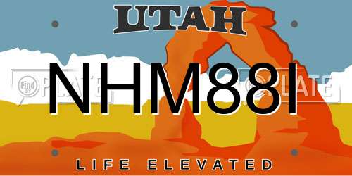 NHM88I Utah License Plate