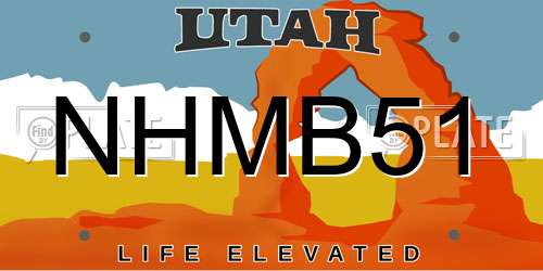 NHMB51 Utah License Plate