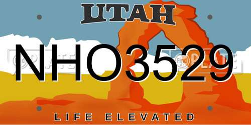NHO3529 Utah License Plate