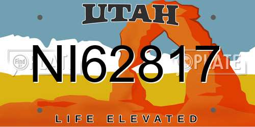 NI62817 Utah License Plate