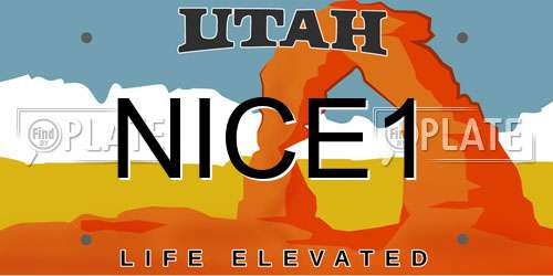 NICE1 Utah License Plate