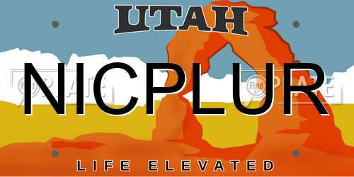 NICPLUR Utah License Plate