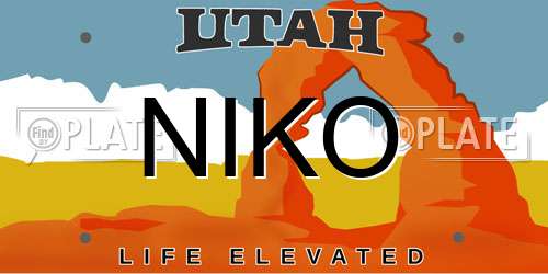 NIKO Utah License Plate