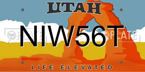 NIW56T Utah License Plate