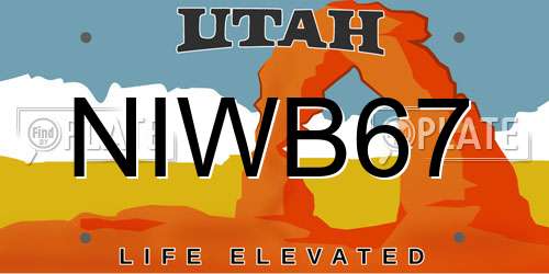 NIWB67 Utah License Plate