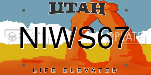 NIWS67 Utah License Plate