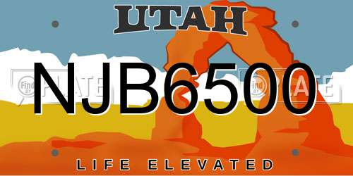 NJB6500 Utah License Plate