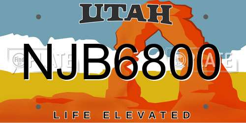 NJB6800 Utah License Plate