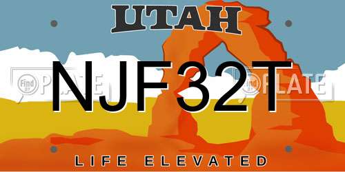 NJF32T Utah License Plate