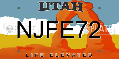 NJFE72 Utah License Plate