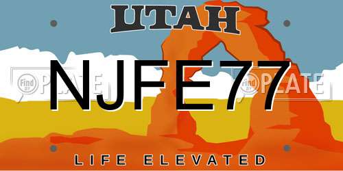 NJFE77 Utah License Plate