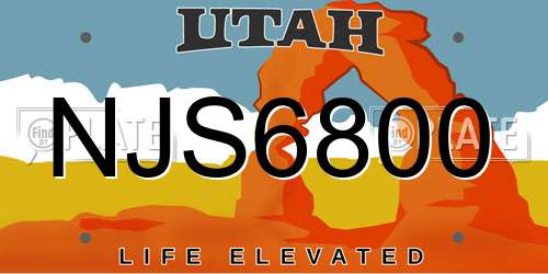 NJS6800 Utah License Plate