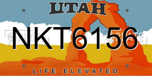 NKT6156 Utah License Plate