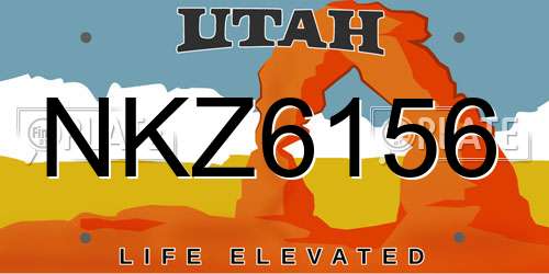 NKZ6156 Utah License Plate
