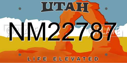 NM22787 Utah License Plate